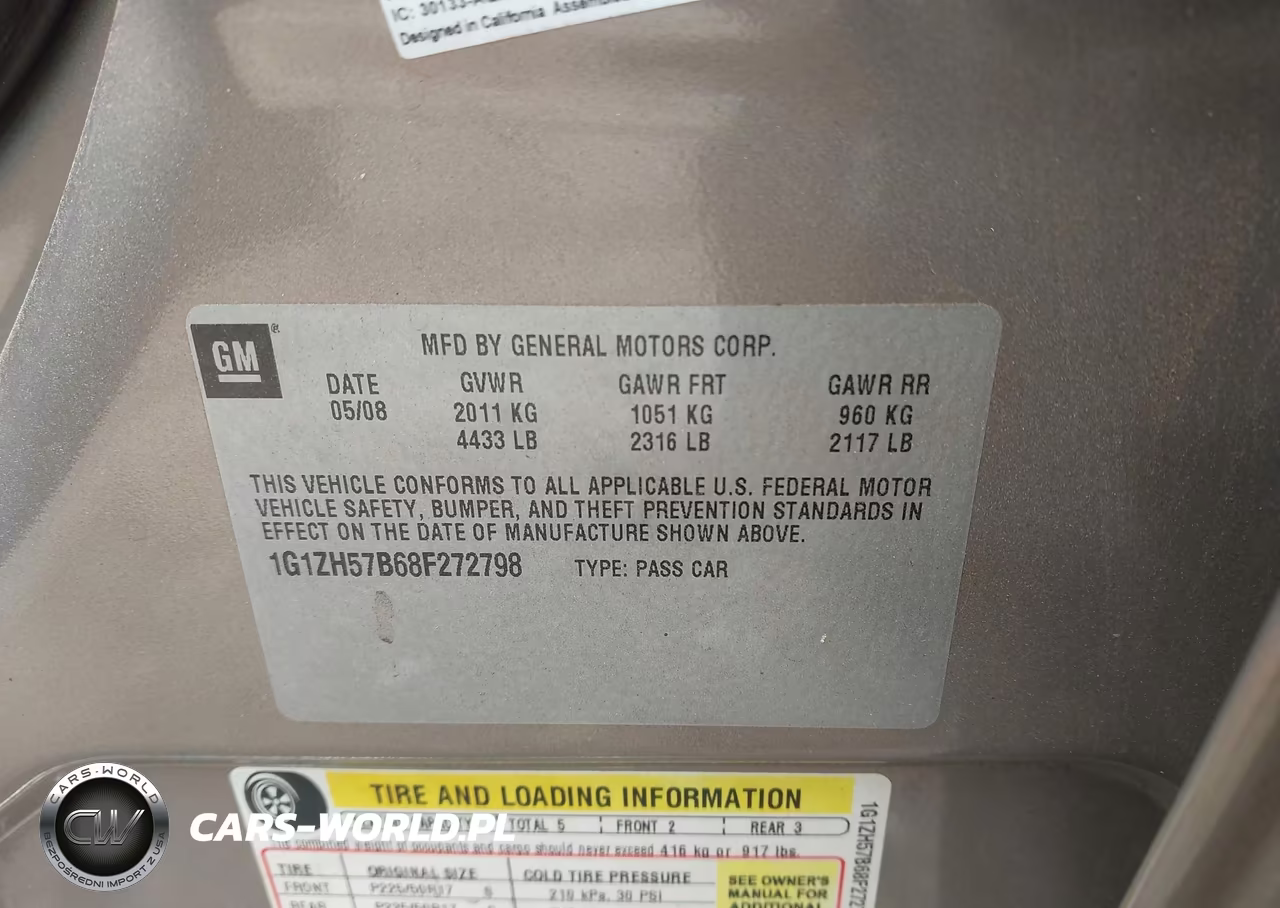 2008 Chevrolet Malibu Lt W-1Lt VIN:1G1ZH57B68F272798 - 9