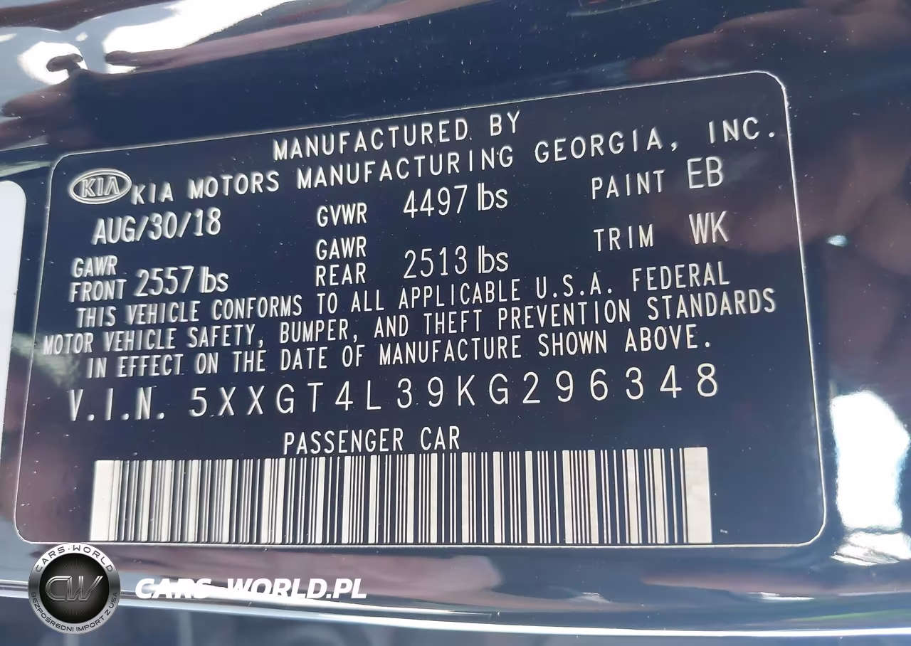 2019 Kia Optima Lx VIN:5XXGT4L39KG296348 - 9