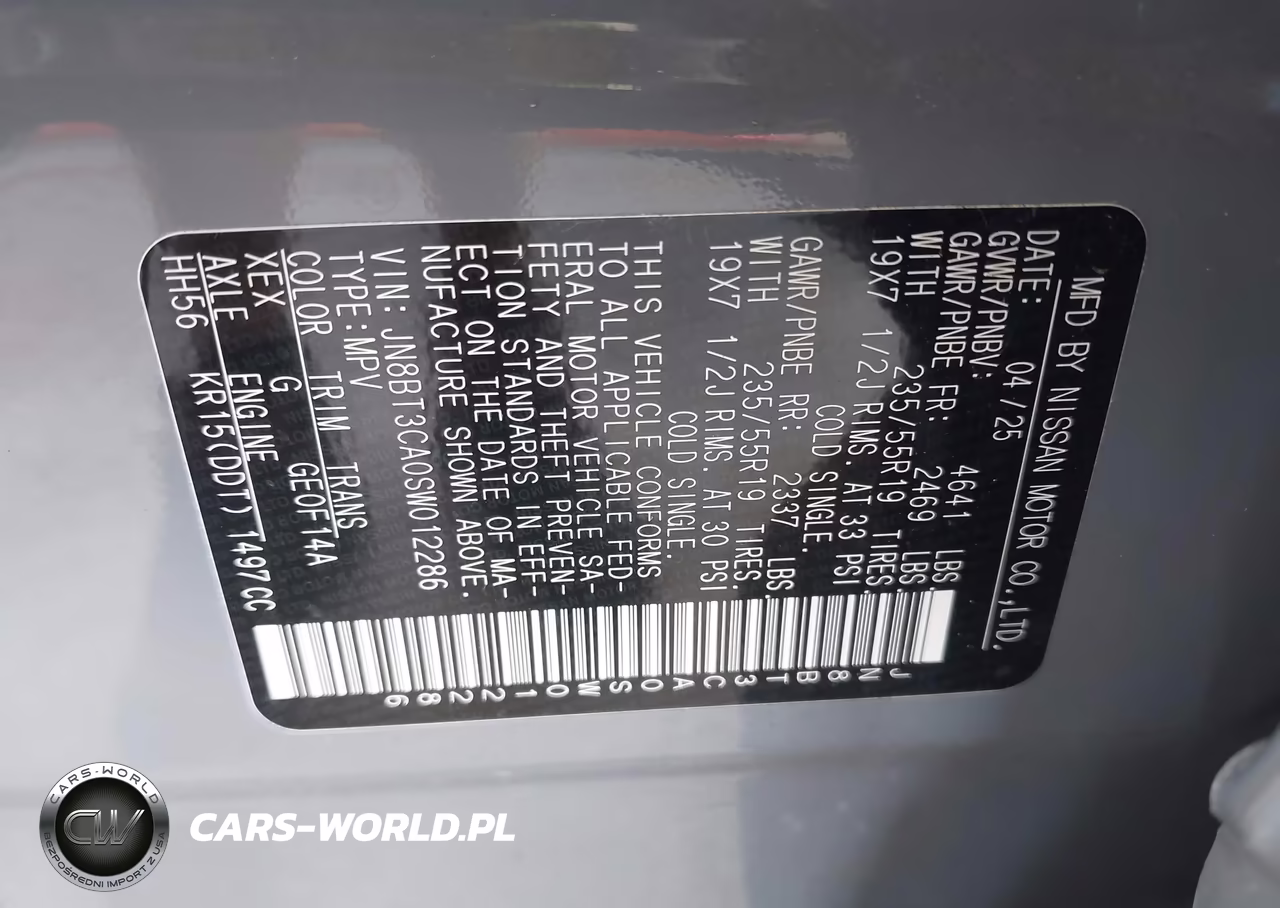 2025 Nissan Rogue Sl Fwd VIN:JN8BT3CA0SW012286 - 9