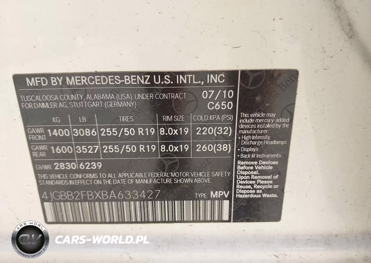 2011 Mercedes-Benz Ml 350 Bluetec 4Matic VIN:4JGBB2FBXBA633427 - 9