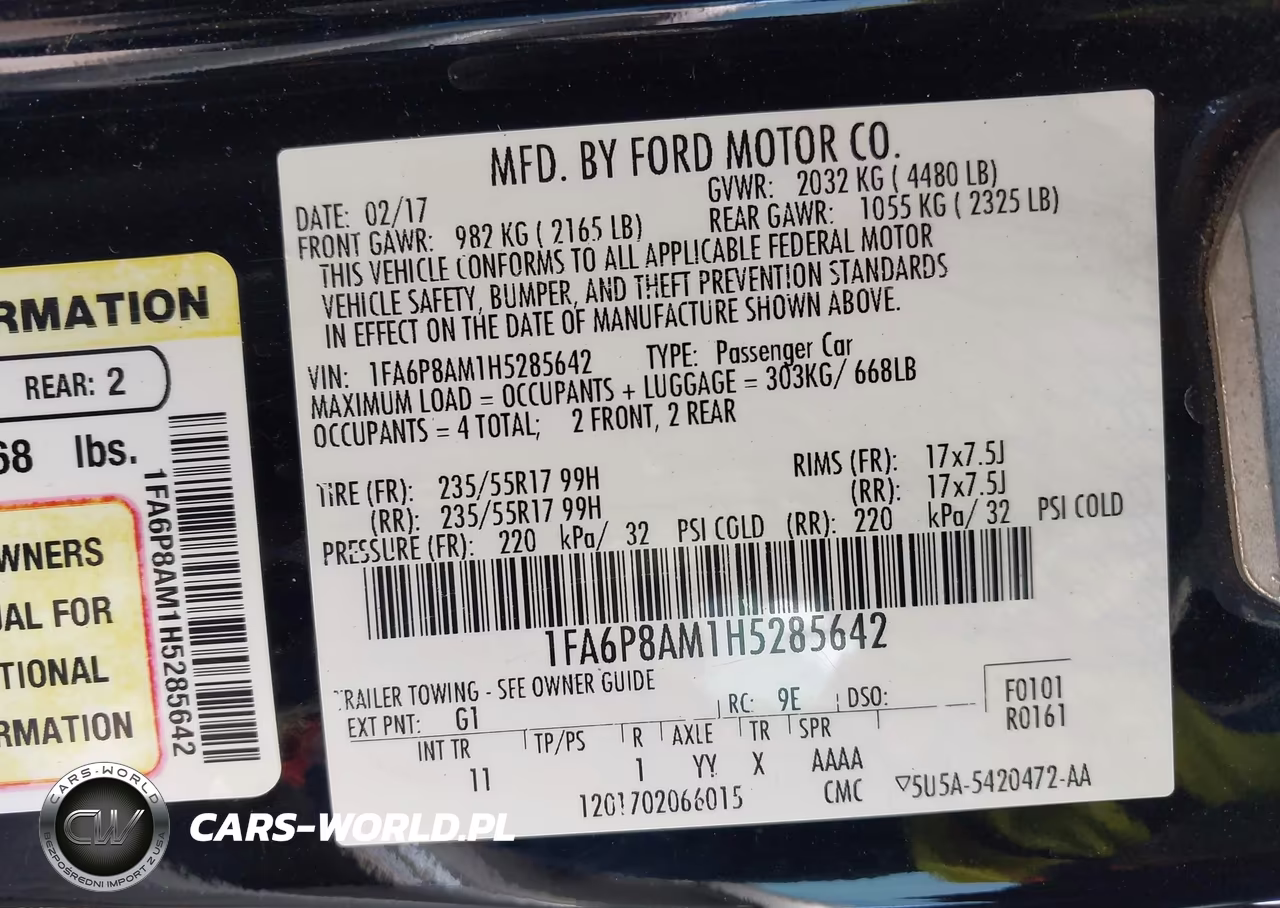 2017 Ford Mustang V6 VIN:1FA6P8AM1H5285642 - 9