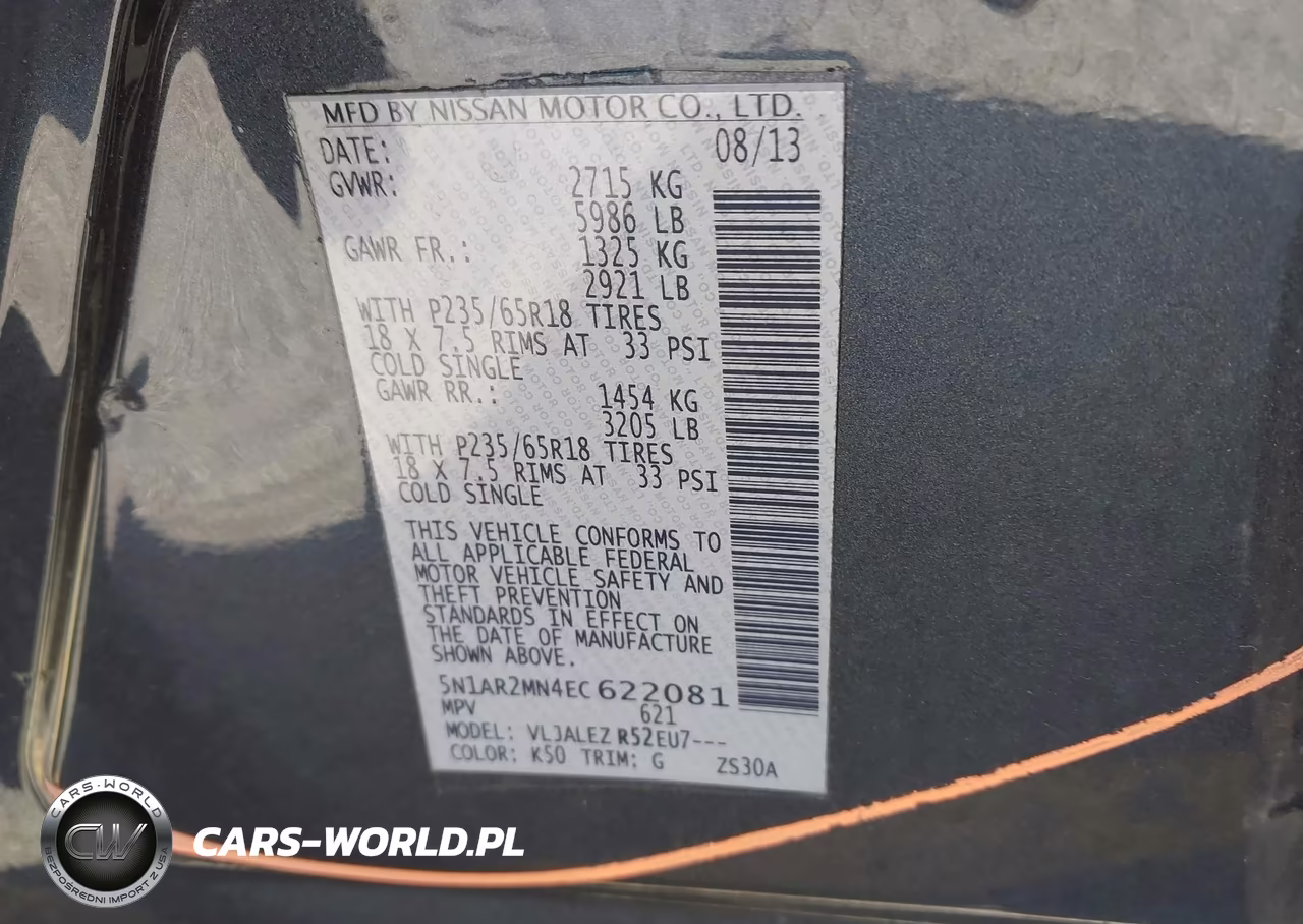 2014 Nissan Pathfinder Sv VIN:5N1AR2MN4EC622081 - 9