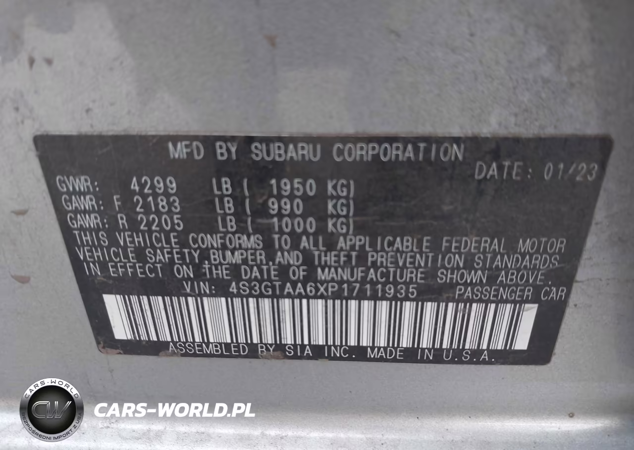 2023 Subaru Impreza Base 5-Door VIN:4S3GTAA6XP1711935 - 9