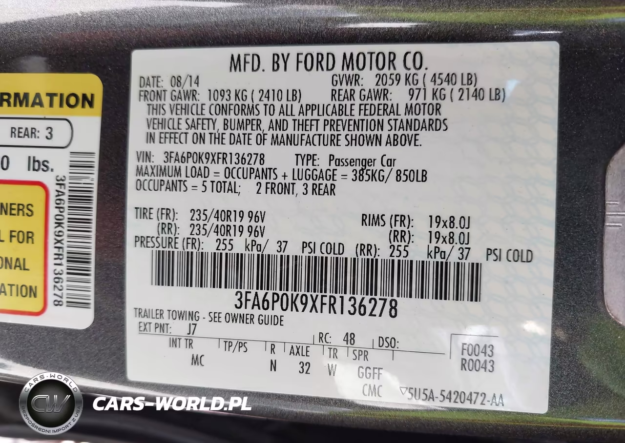 2015 Ford Fusion Titanium VIN:3FA6P0K9XFR136278 - 9