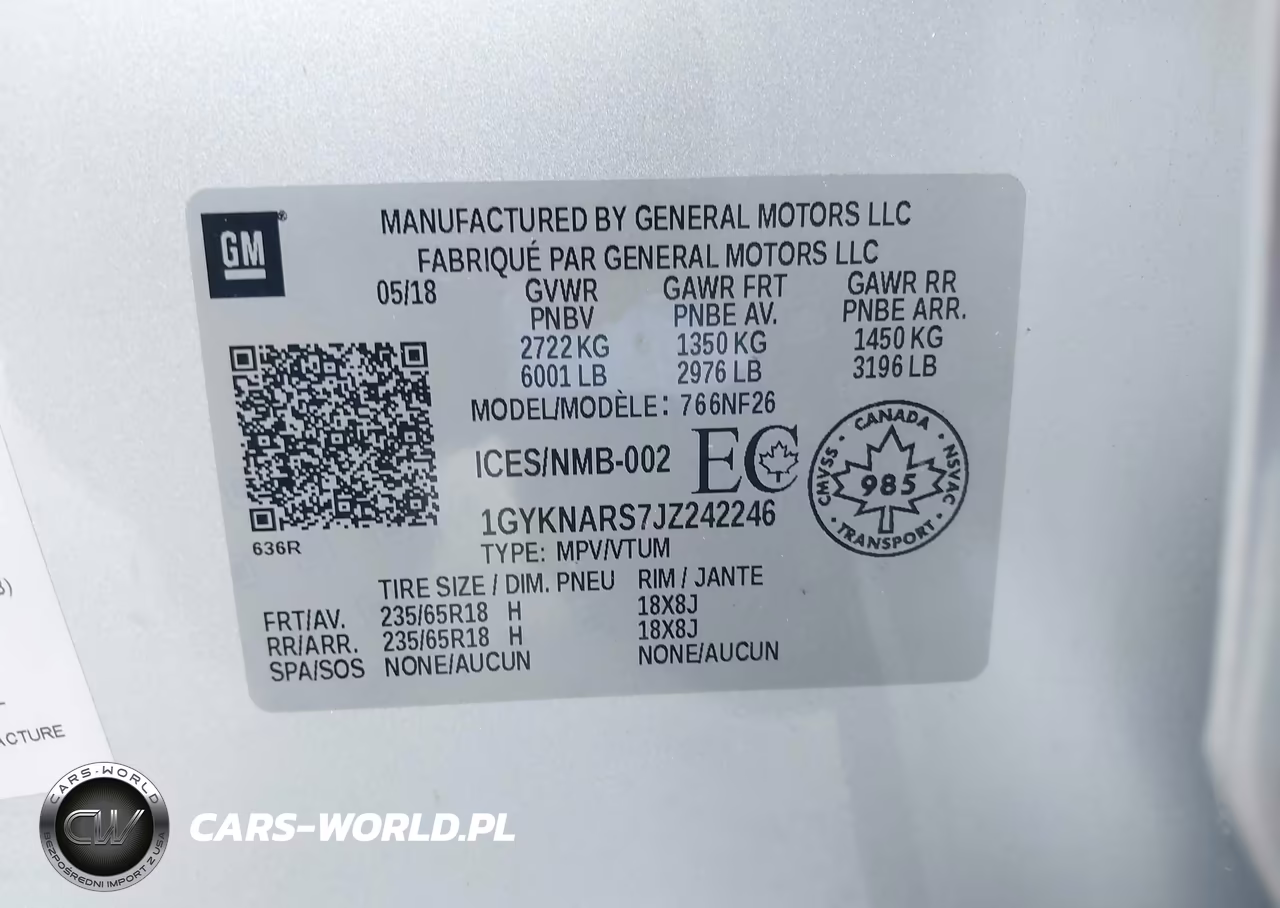 2018 Cadillac Xt5 VIN:1GYKNARS7JZ242246 - 9