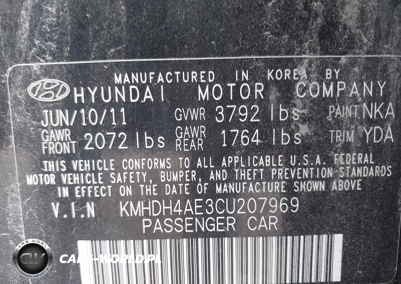 2012 Hyundai Elantra Gls (Ulsan Plant) VIN:KMHDH4AE3CU207969 - 9