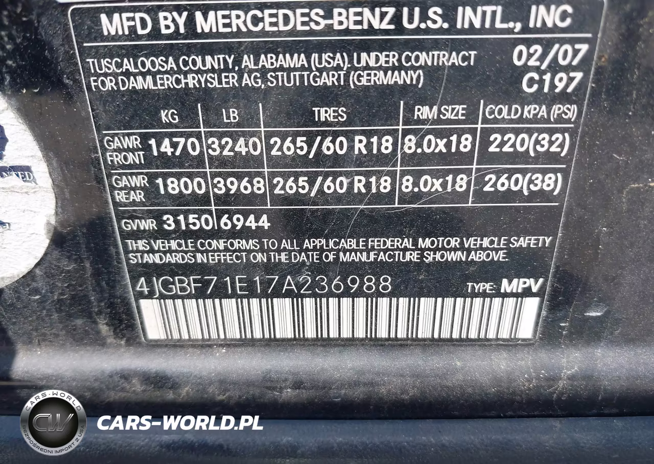 2007 Mercedes-Benz Gl 450 4Matic VIN:4JGBF71E17A236988 - 9