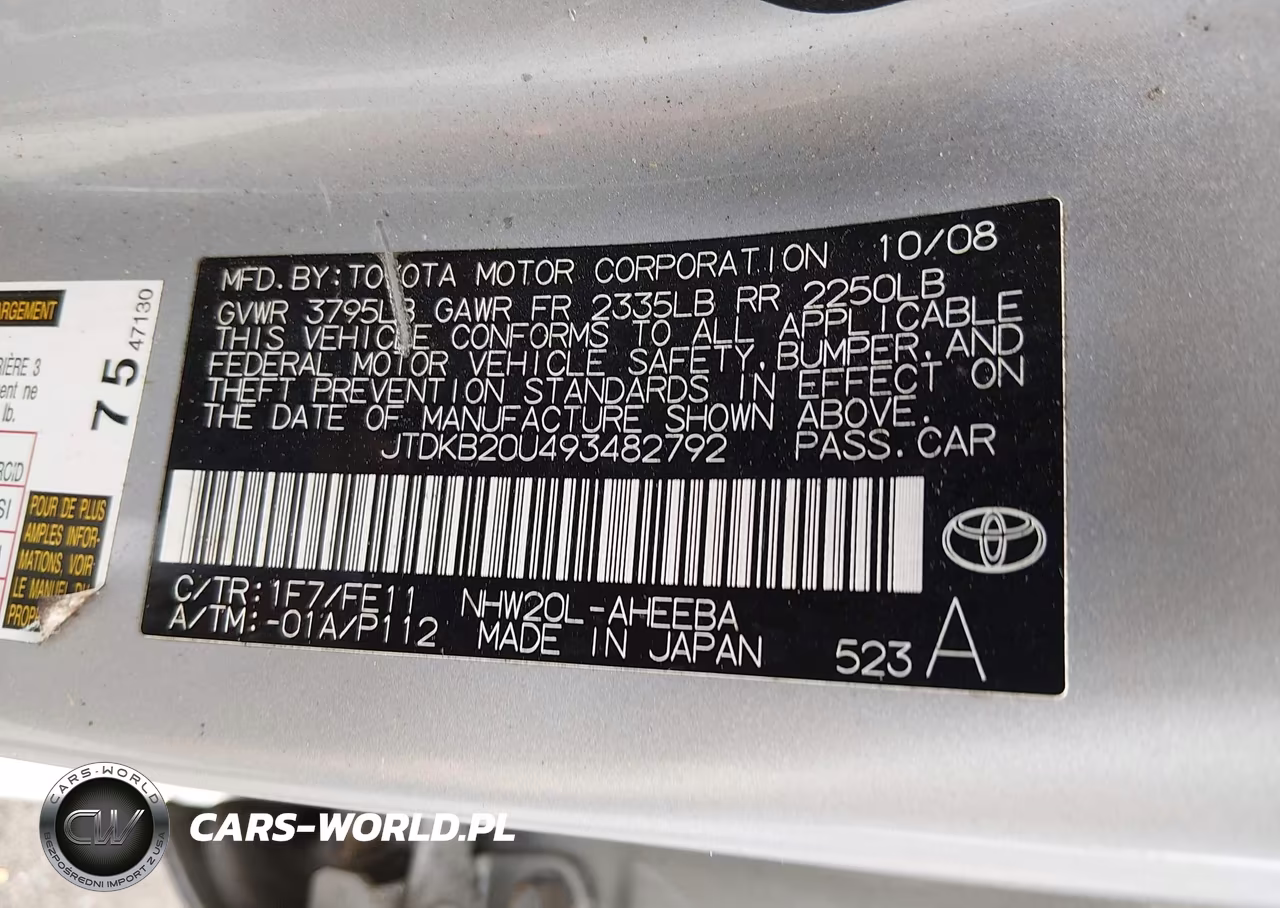 2009 Toyota Prius VIN:JTDKB20U493482792 - 9