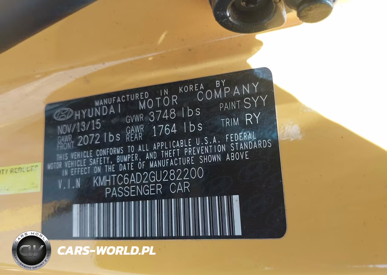 2016 Hyundai Veloster VIN:KMHTC6AD2GU282200 - 9