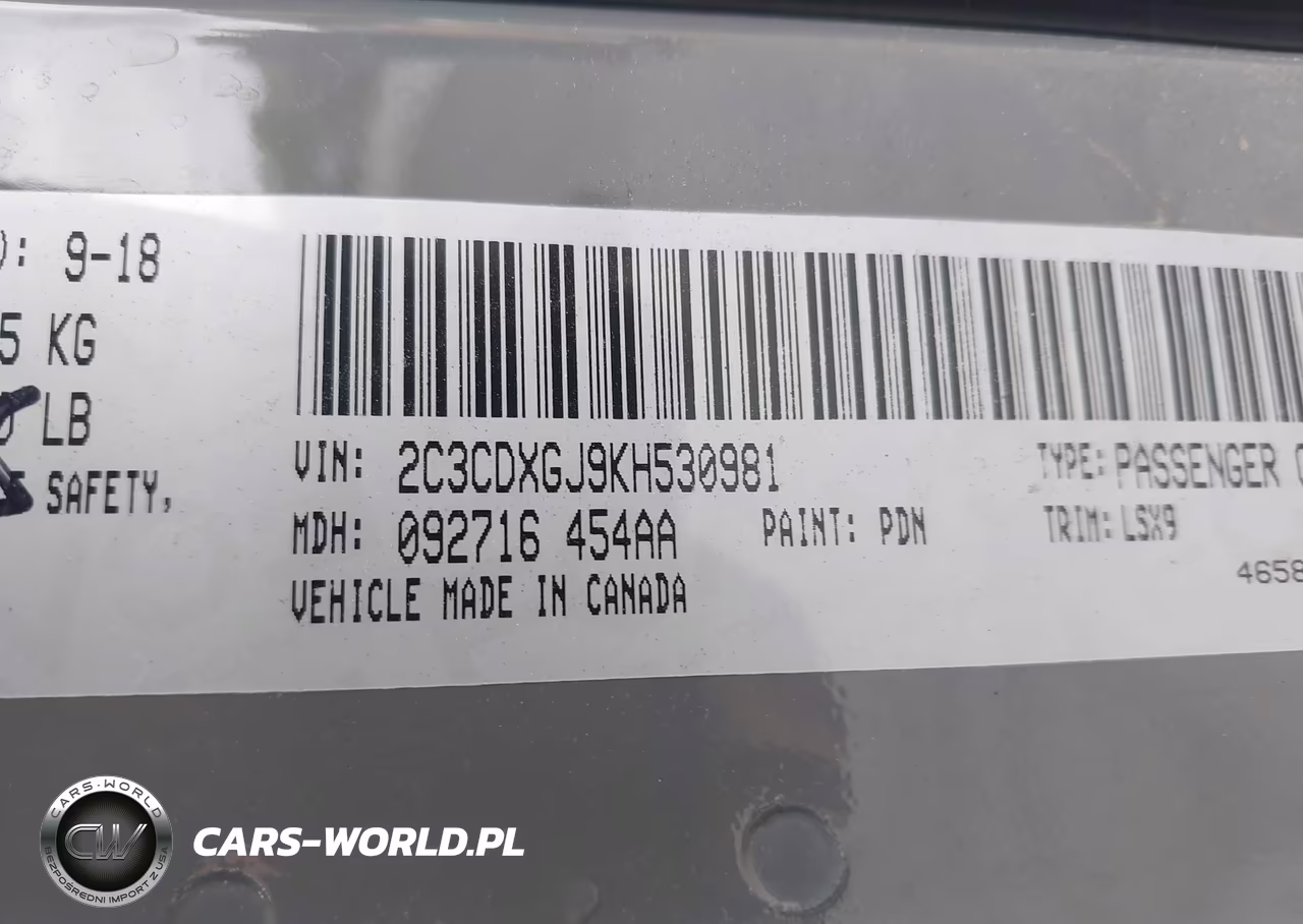 2019 Dodge Charger Scat Pack Rwd VIN:2C3CDXGJ9KH530981 - 9