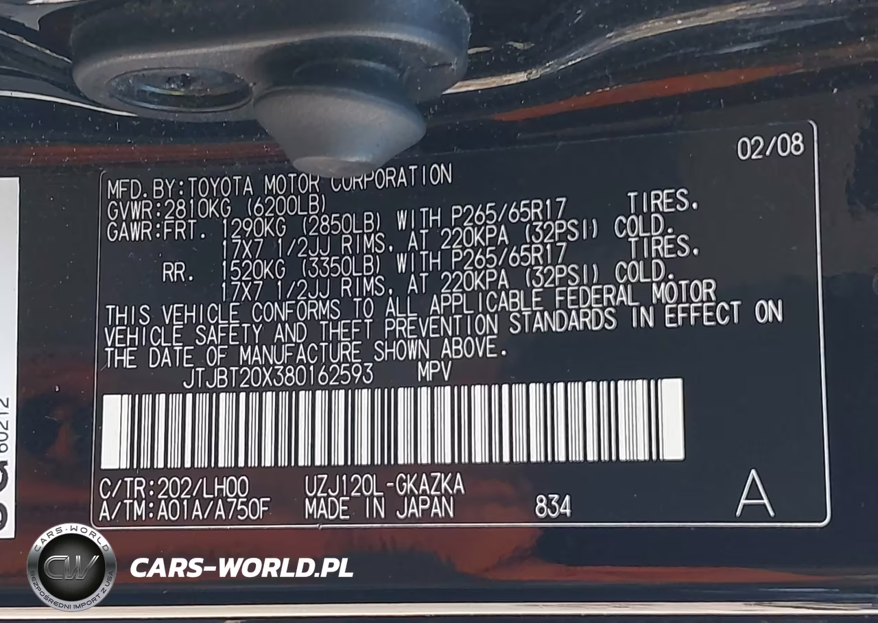 2008 Lexus Gx 470 VIN:JTJBT20X380162593 - 9