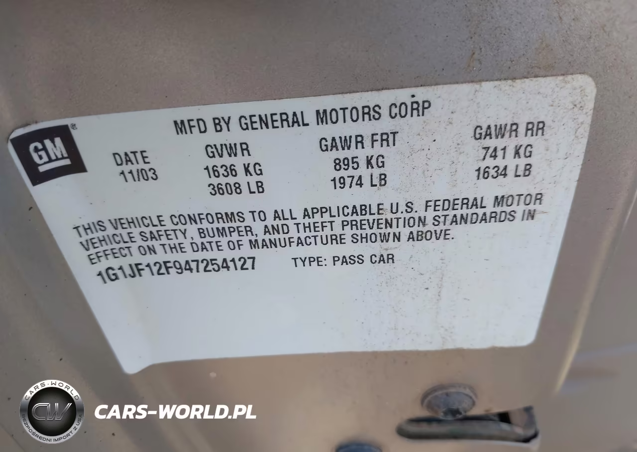 2004 Chevrolet Cavalier Ls VIN:1G1JF12F947254127 - 9