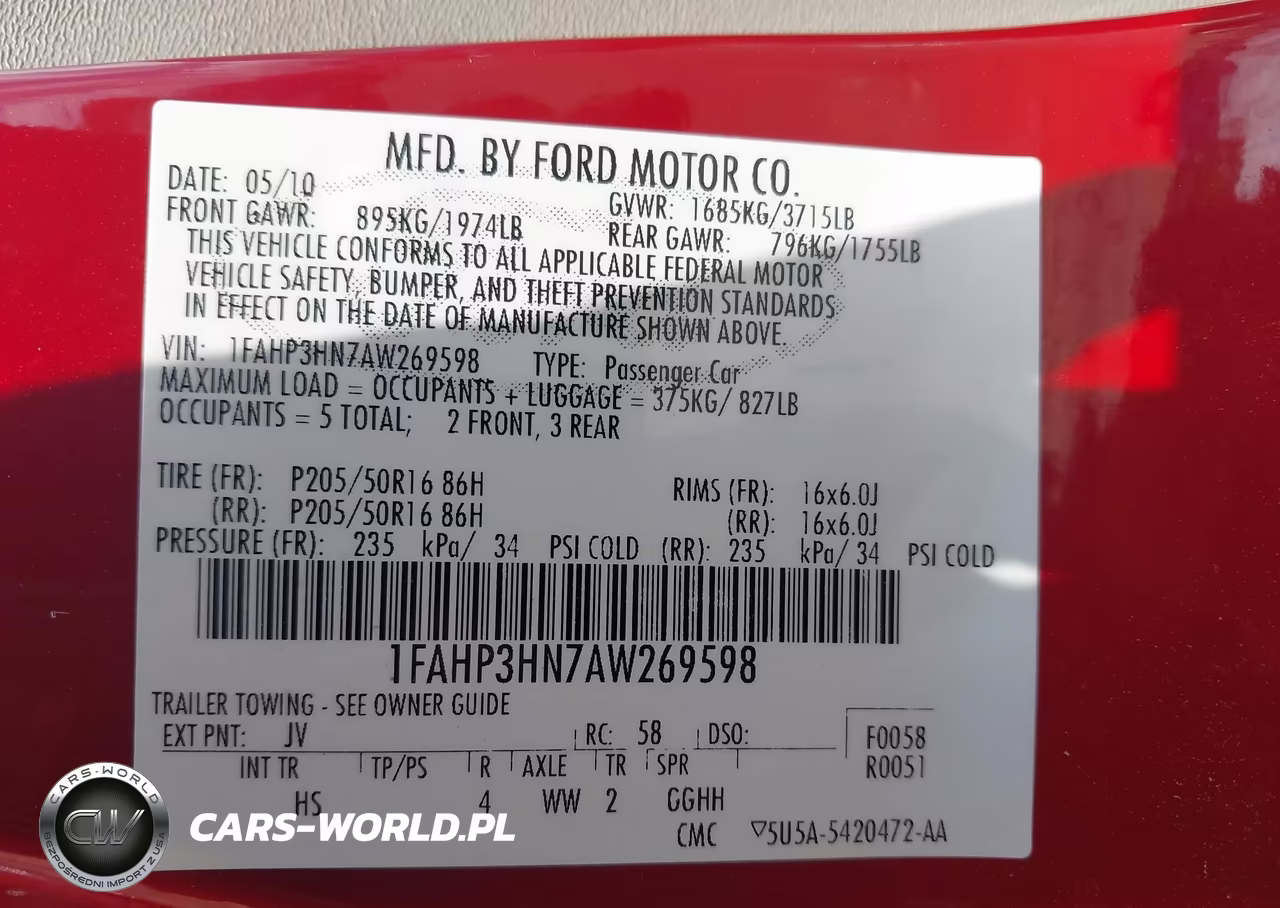 2010 Ford Focus Sel VIN:1FAHP3HN7AW269598 - 9