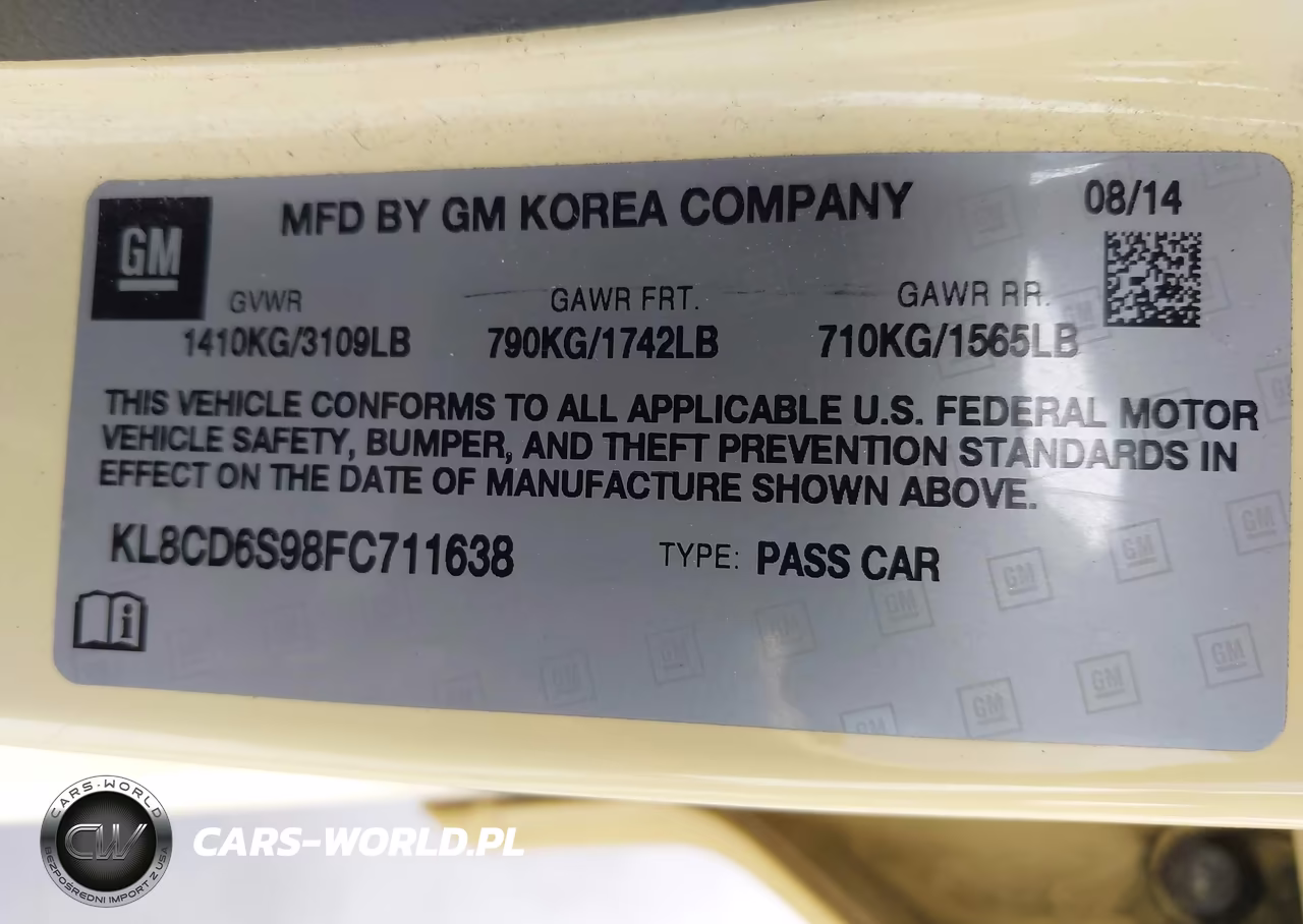2015 Chevrolet Spark 1Lt Cvt VIN:KL8CD6S98FC711638 - 9