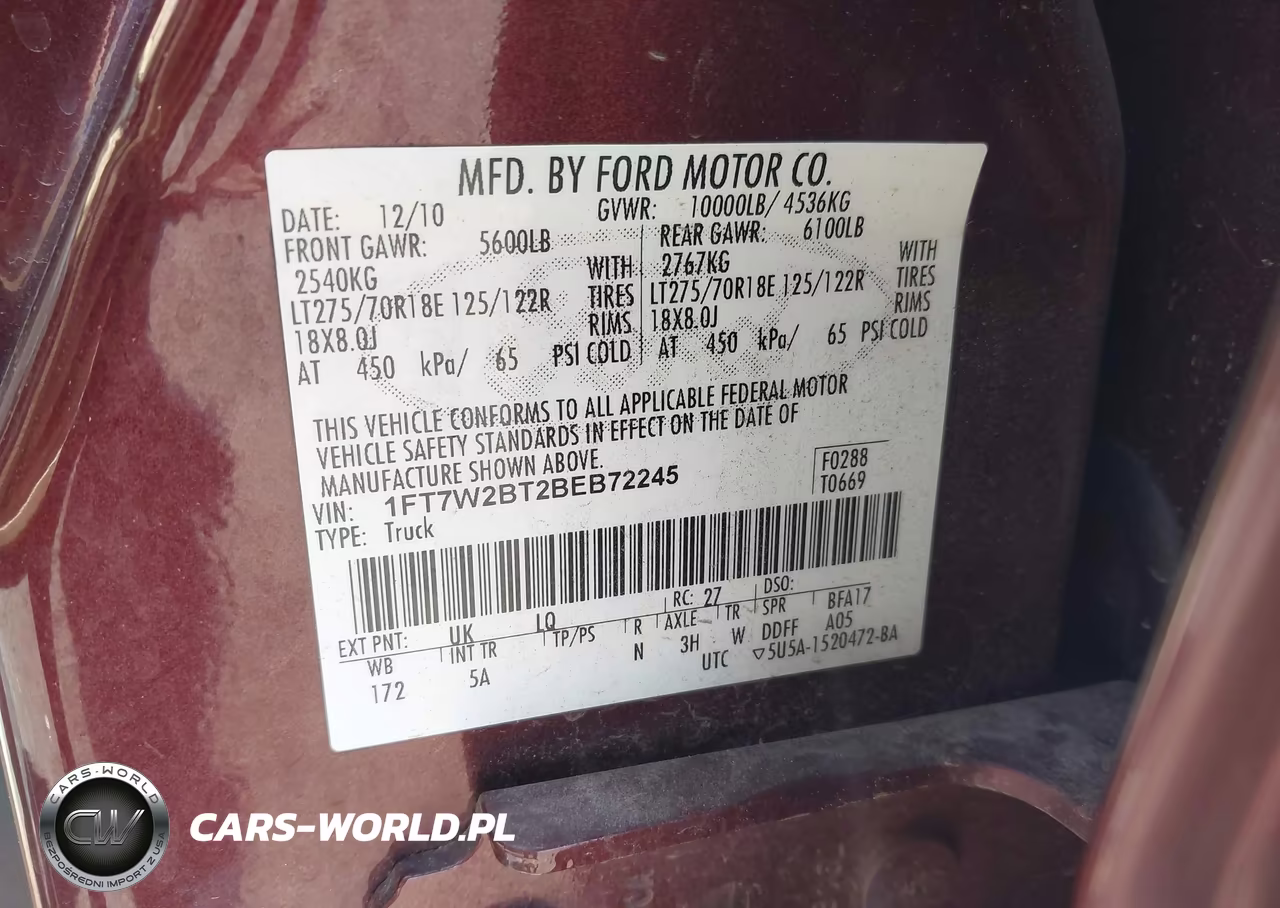 2011 Ford Super Duty F-250 Srw Lariat VIN:1FT7W2BT2BEB72245 - 9