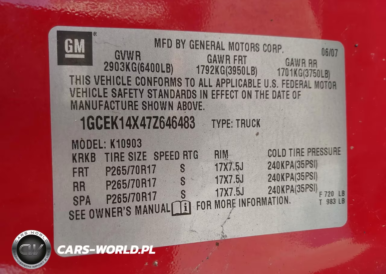 2007 Chevrolet Silverado 1500 Work Truck VIN:1GCEK14X47Z646483 - 9