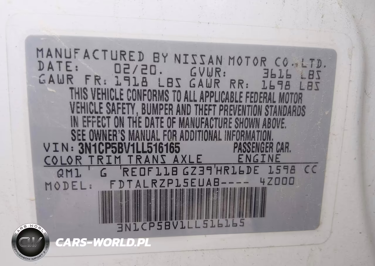 2020 Nissan Kicks S Xtronic Cvt VIN:3N1CP5BV1LL516165 - 9