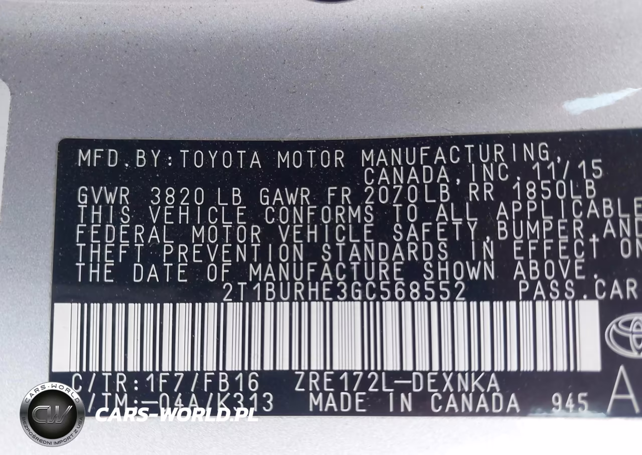 2016 Toyota Corolla Le VIN:2T1BURHE3GC568552 - 9