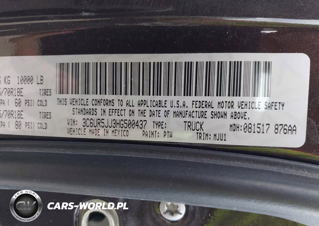 RAM 2500 VIN:3C6UR5JJ3HG500437 - 9