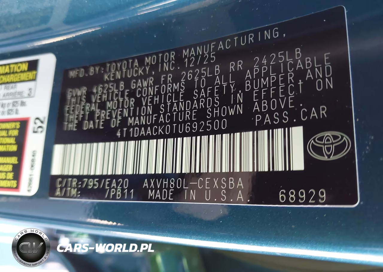 2026 Toyota Camry Se VIN:4T1DAACK0TU692500 - 9