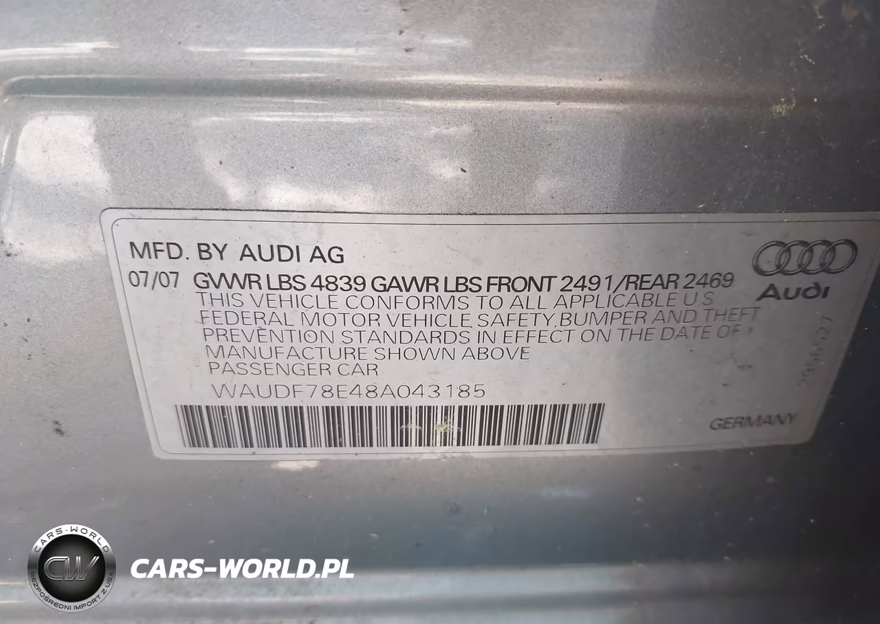 2008 Audi A4 2.0T VIN:WAUDF78E48A043185 - 9