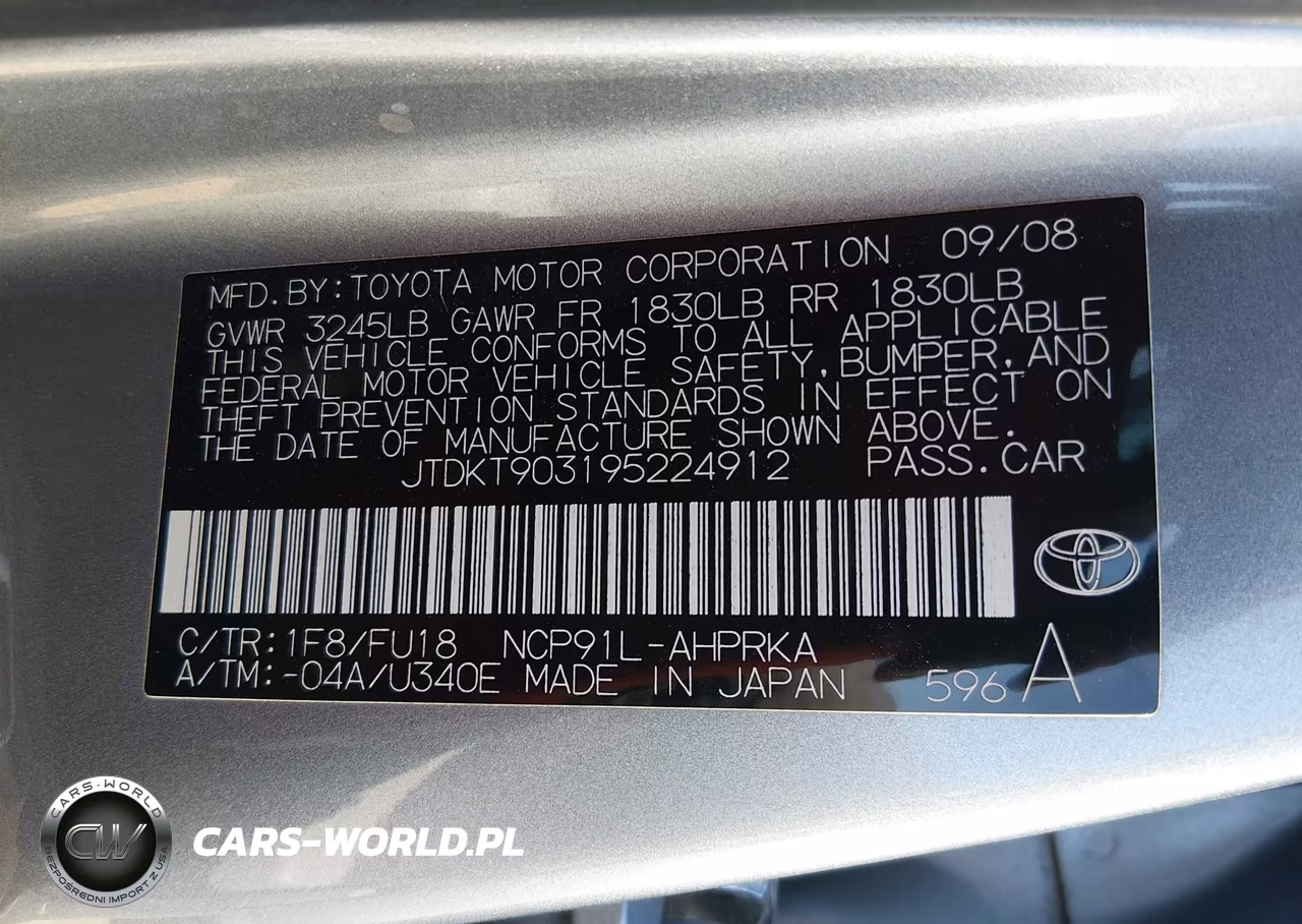 2009 Toyota Yaris VIN:JTDKT903195224912 - 9