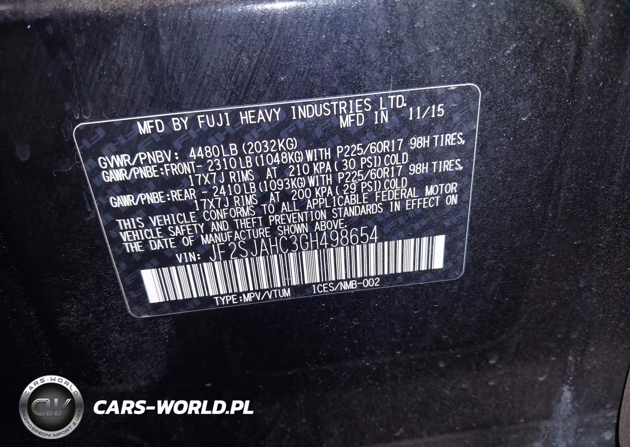 2016 Subaru Forester 2.5I Limited VIN:JF2SJAHC3GH498654 - 9