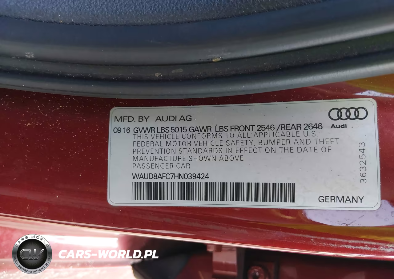 2017 Audi A6 Premium Plus VIN:WAUD8AFC7HN039424 - 9