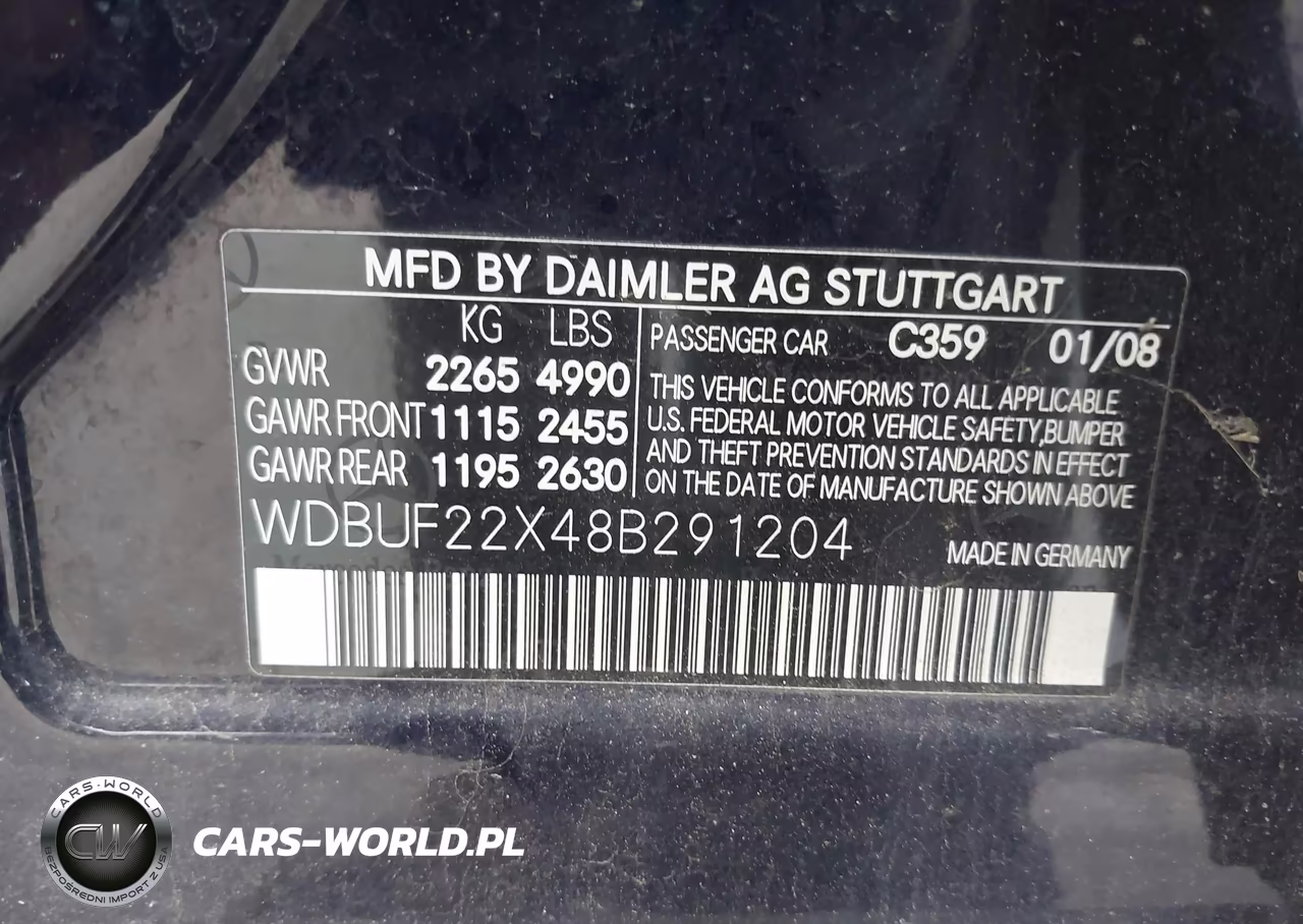2008 Mercedes-Benz E 320 Bluetec VIN:WDBUF22X48B291204 - 9
