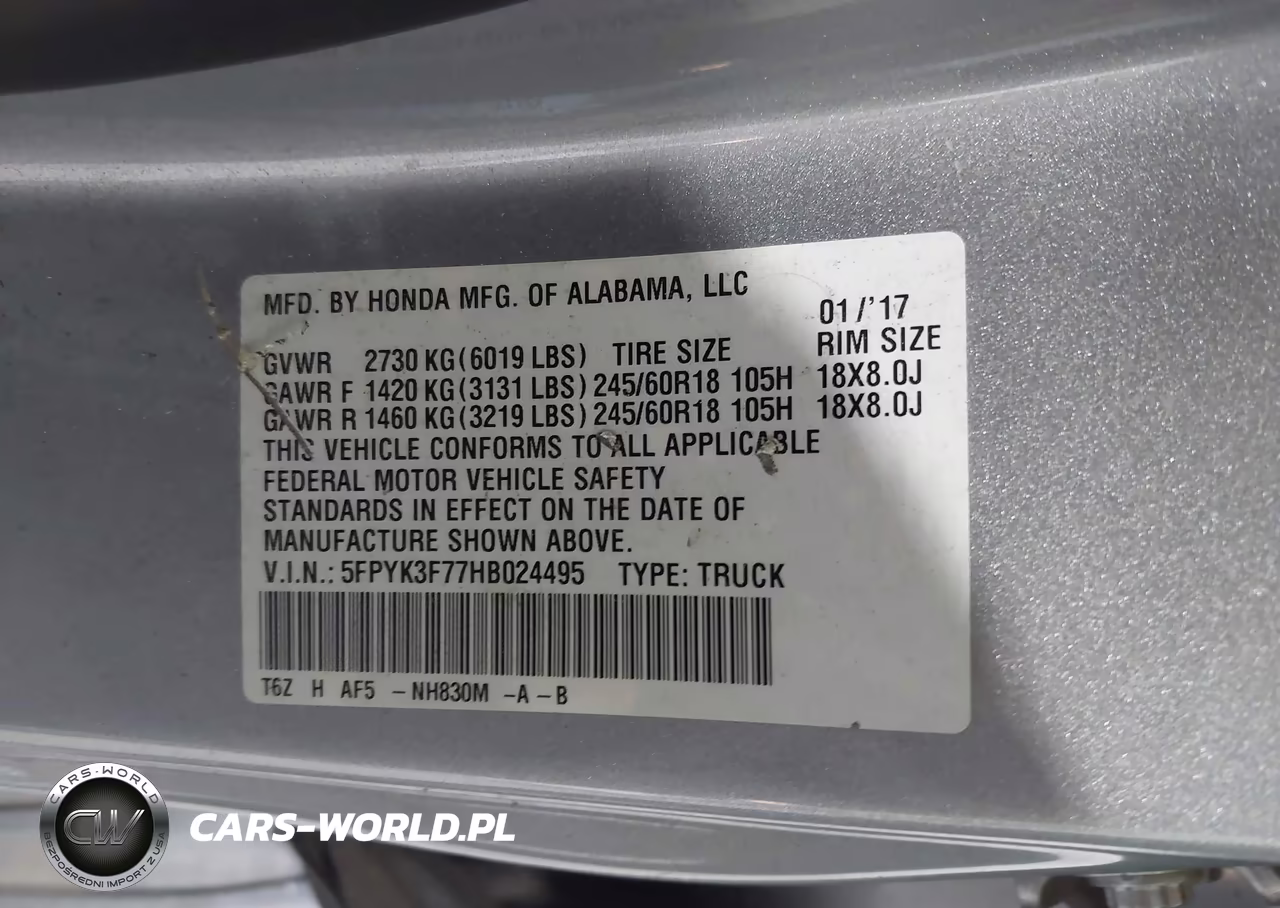 2017 Honda Ridgeline Rtl-E VIN:5FPYK3F77HB024495 - 9
