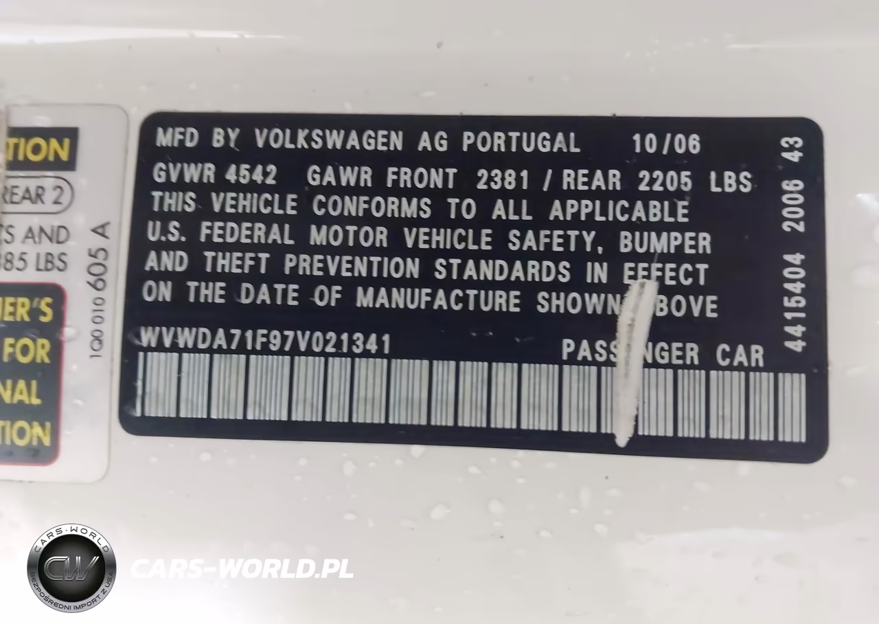 2007 Volkswagen Eos 2.0T VIN:WVWDA71F97V021341 - 9
