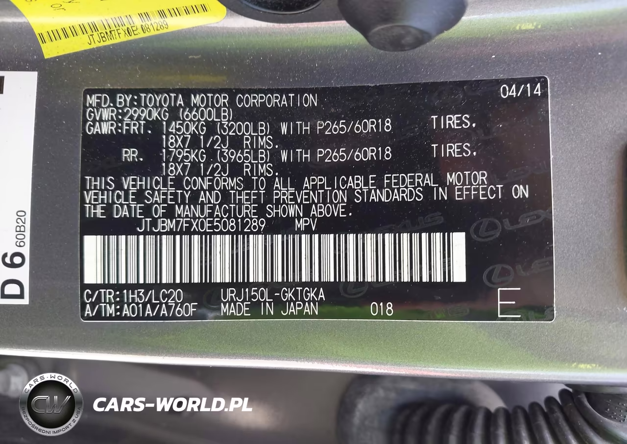 2014 Lexus Gx 460 VIN:JTJBM7FX0E5081289 - 9