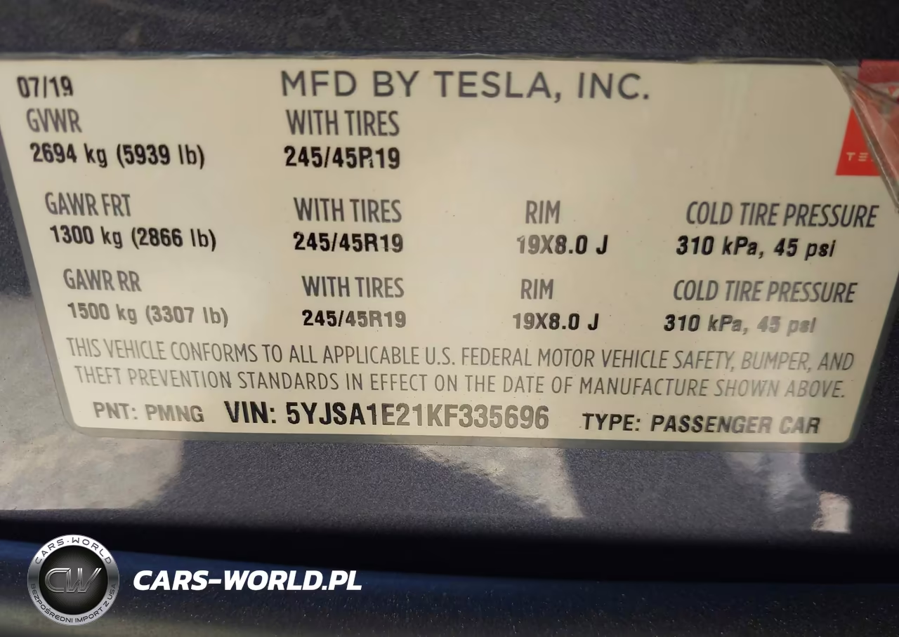 2019 Tesla Model S 100D-75D-Long Range-Standard Range VIN:5YJSA1E21KF335696 - 9