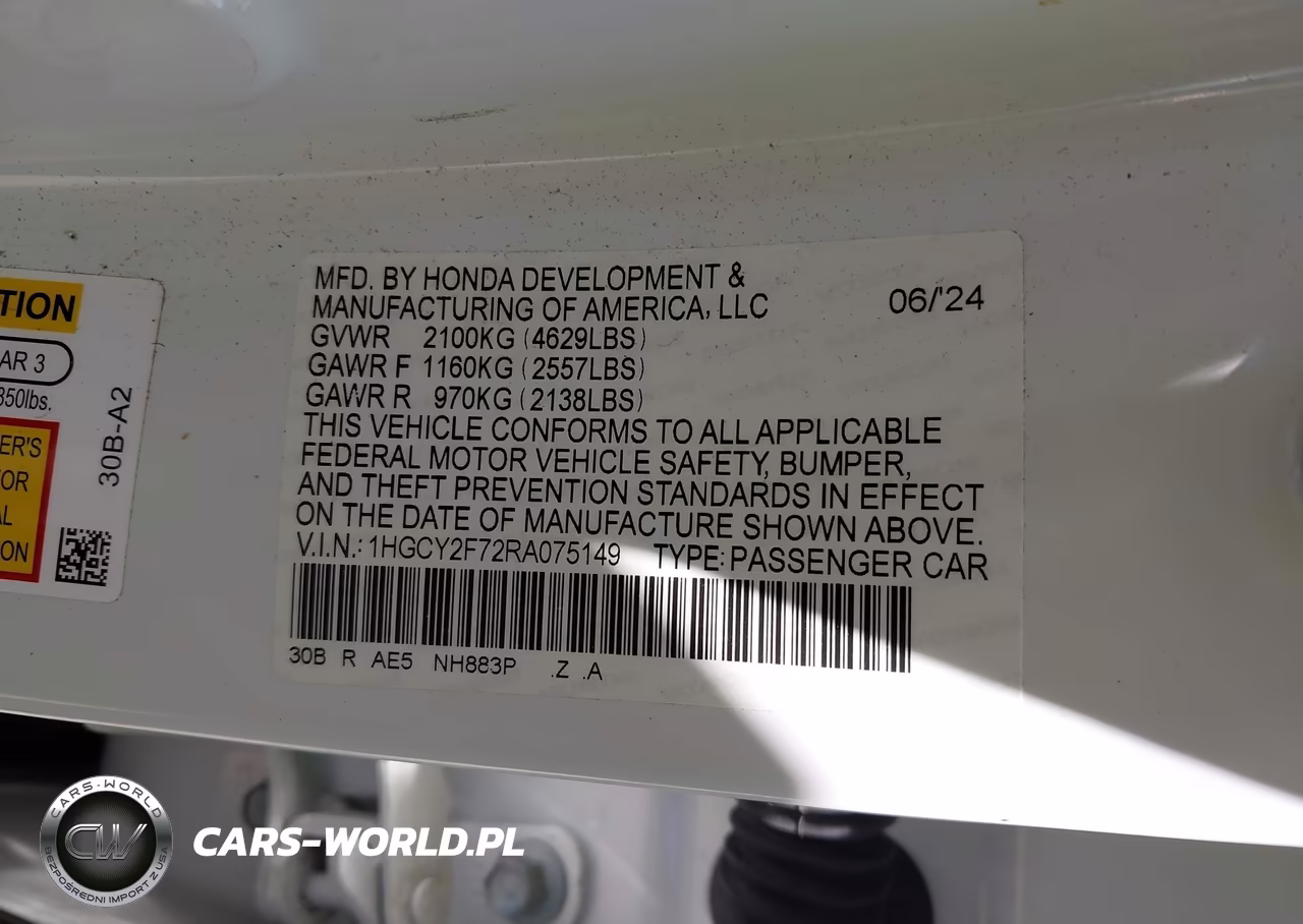 2024 Honda Accord Hybrid Sport-L VIN:1HGCY2F72RA075149 - 9