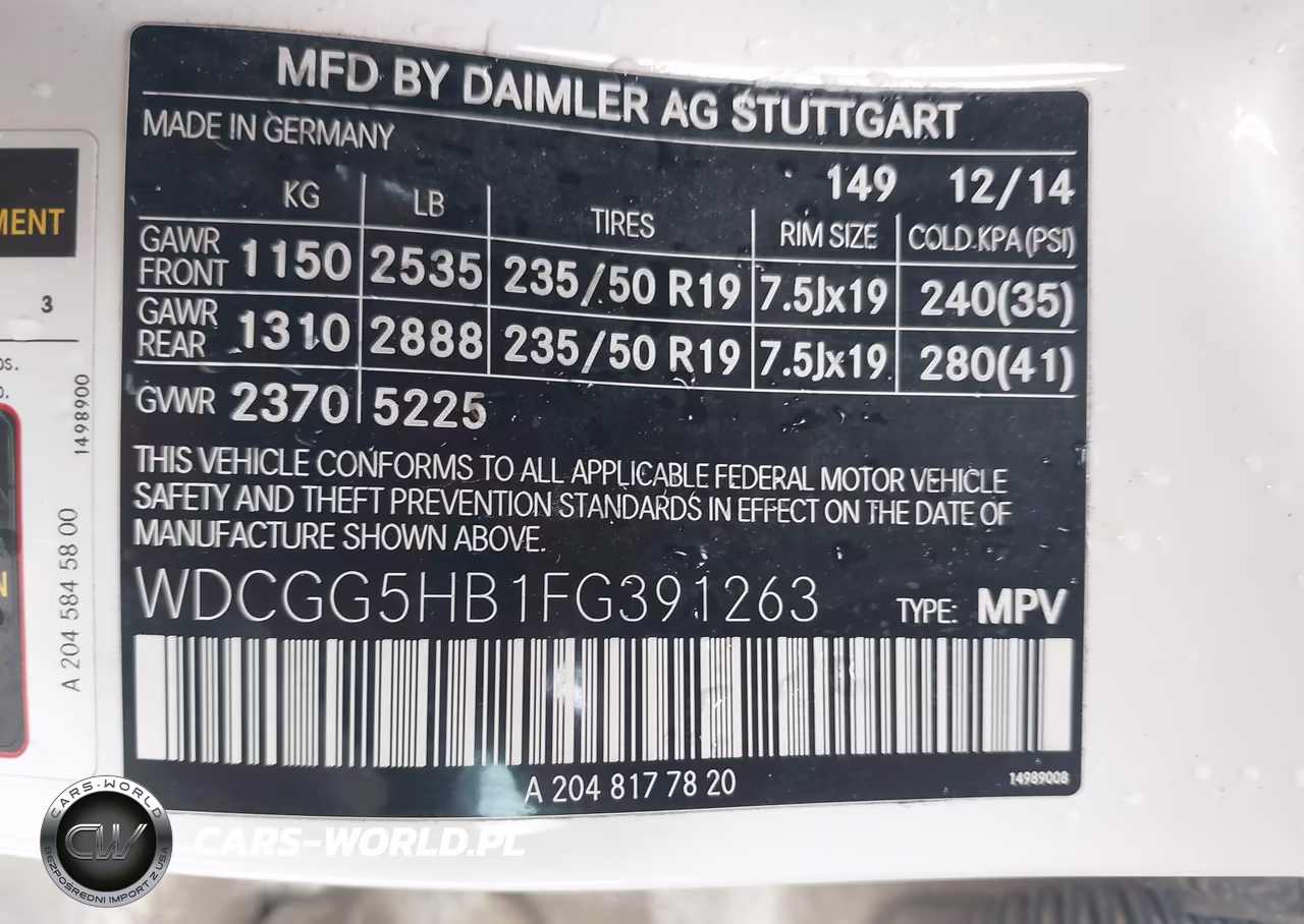 2015 Mercedes-Benz Glk 350 VIN:WDCGG5HB1FG391263 - 9