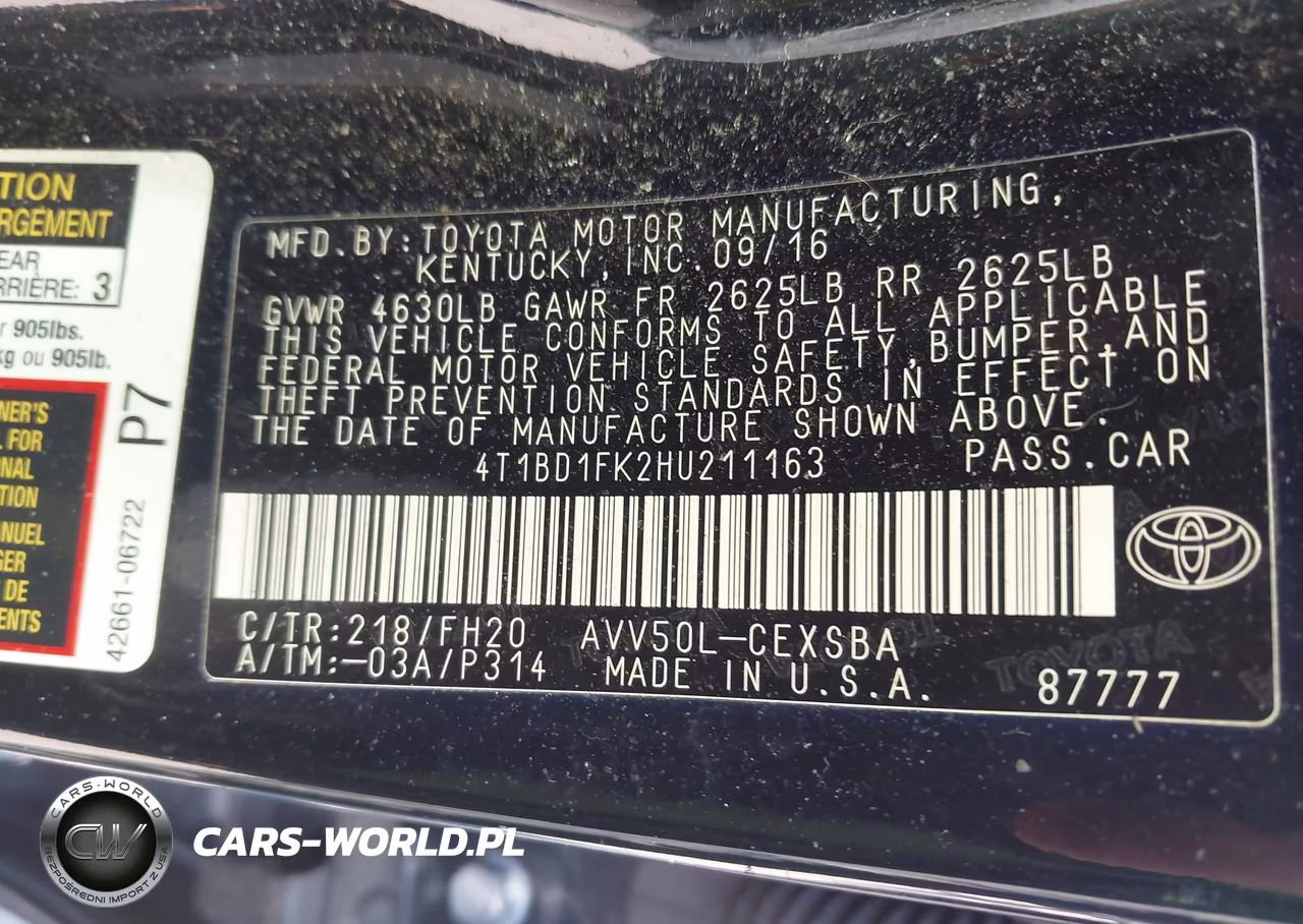 2017 Toyota Camry Hybrid Se VIN:4T1BD1FK2HU211163 - 9