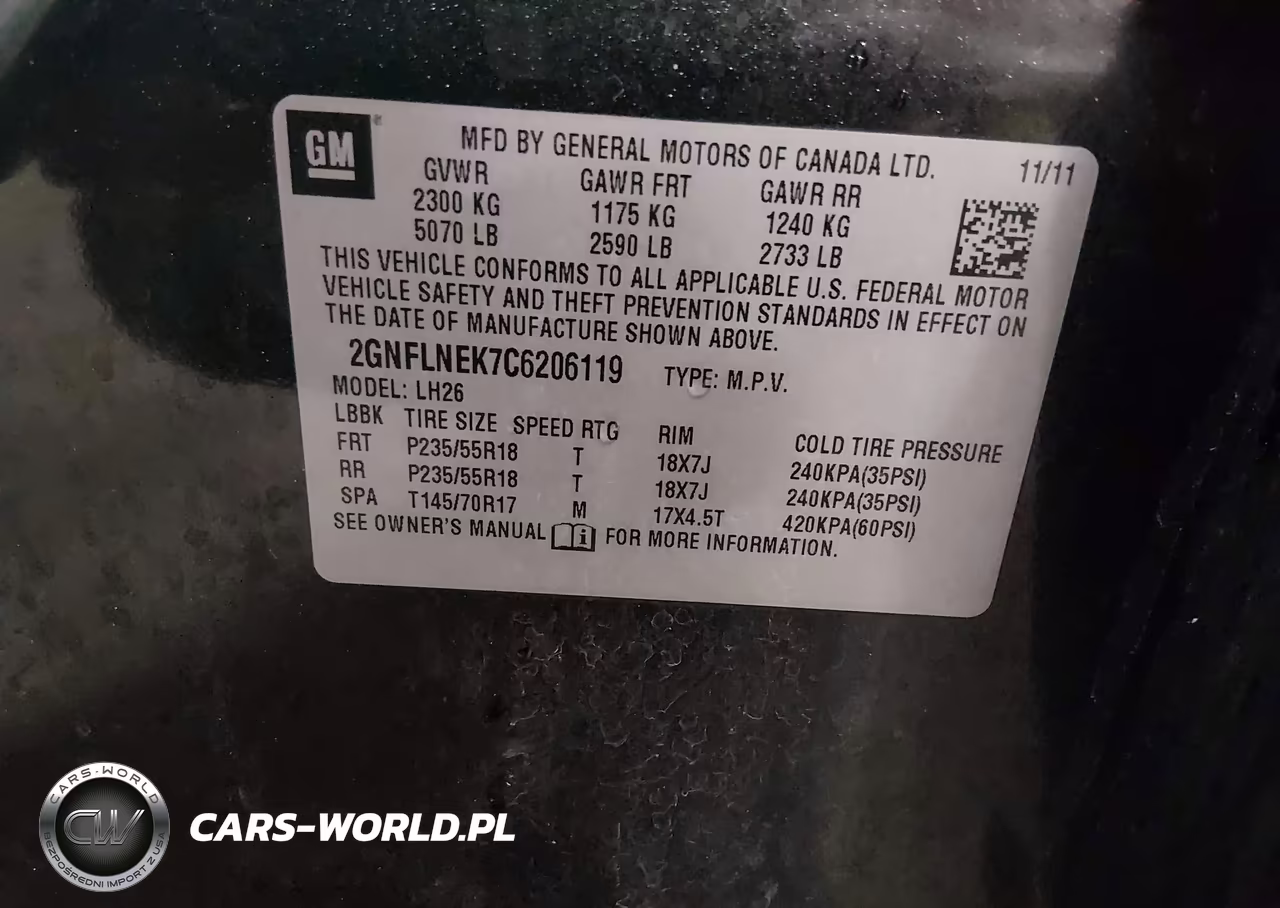 2012 Chevrolet Equinox 2Lt VIN:2GNFLNEK7C6206119 - 9