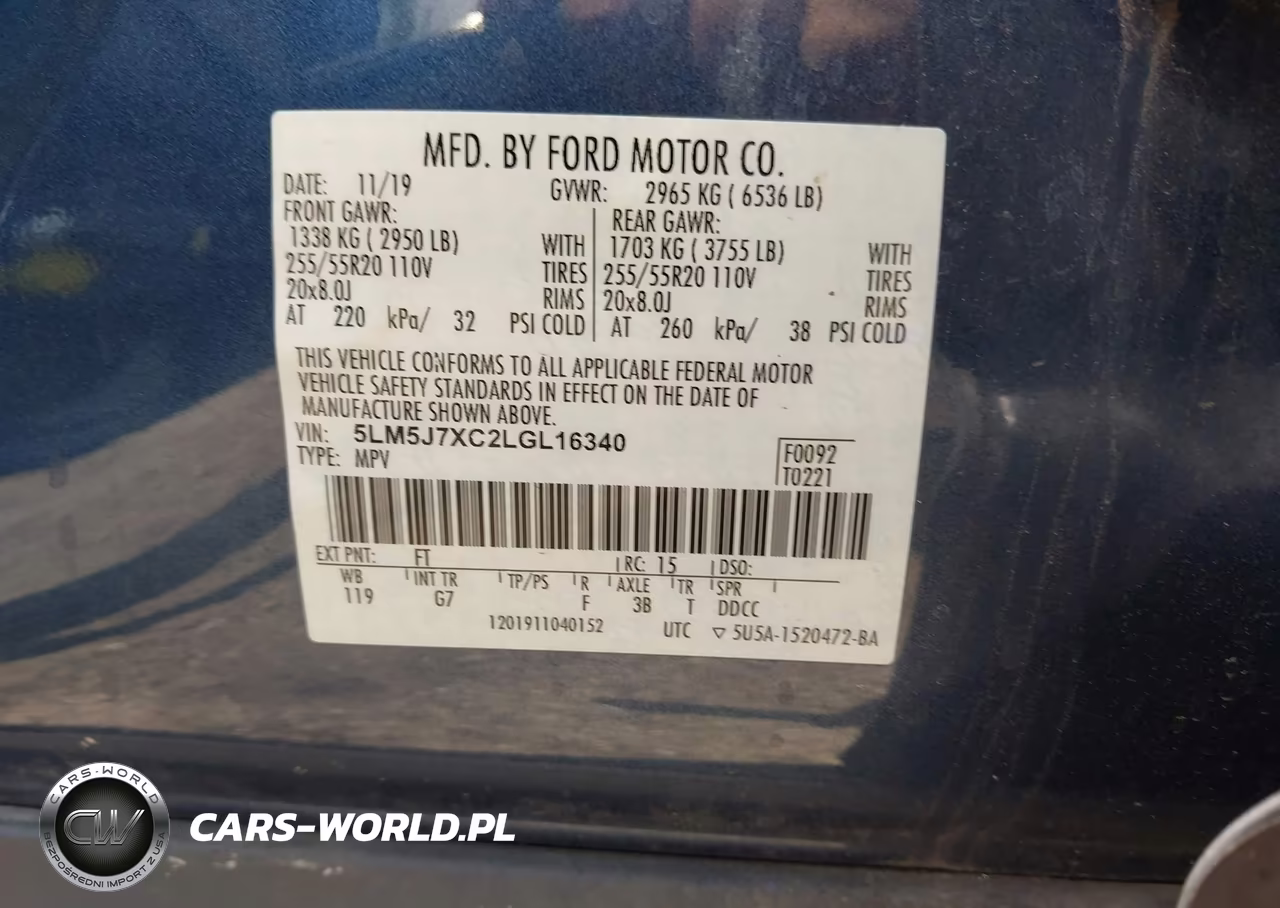2020 Lincoln Aviator Reserve VIN:5LM5J7XC2LGL16340 - 9