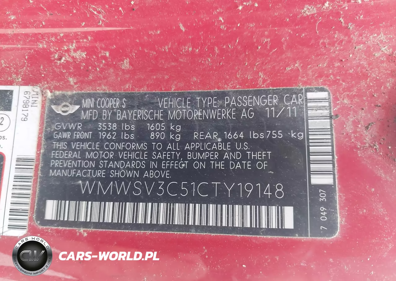 2012 Mini Cooper S VIN:WMWSV3C51CTY19148 - 9