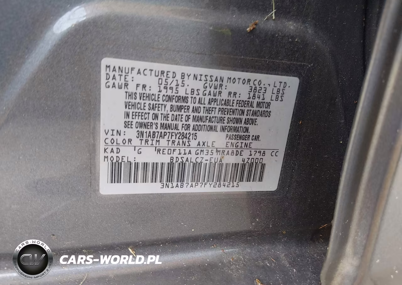 2015 Nissan Sentra S VIN:3N1AB7AP7FY284215 - 9
