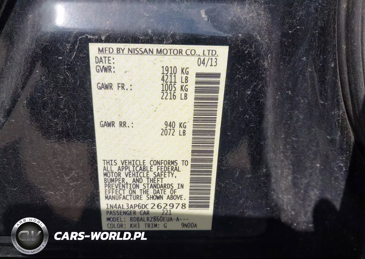 2013 Nissan Altima 2.5 S VIN:1N4AL3AP6DC262978 - 9