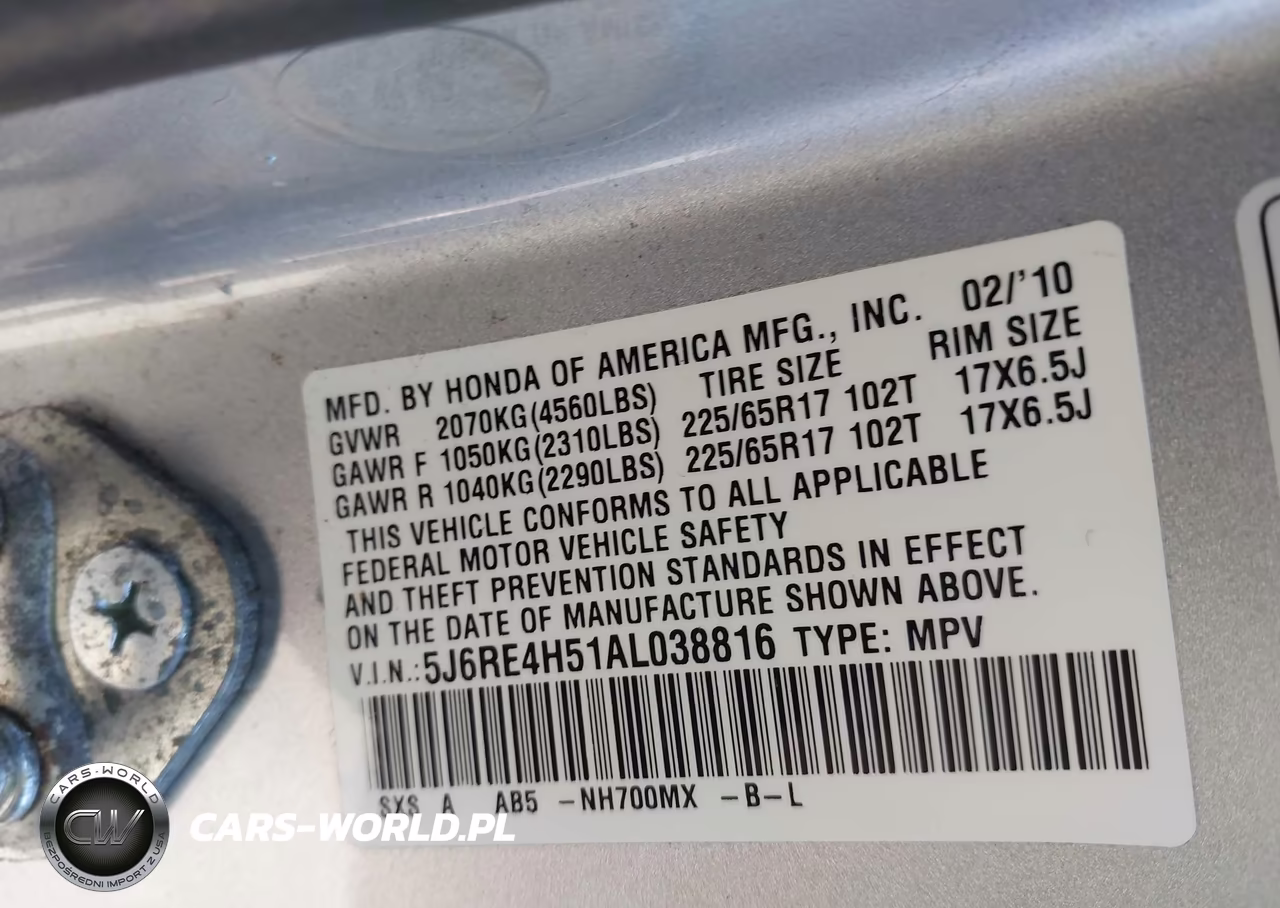 2010 Honda Cr-V Ex VIN:5J6RE4H51AL038816 - 9