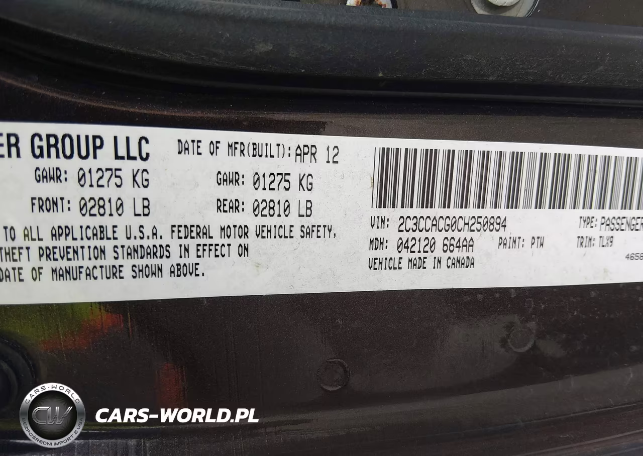 2012 Chrysler 300 Limited VIN:2C3CCACG0CH250894 - 9