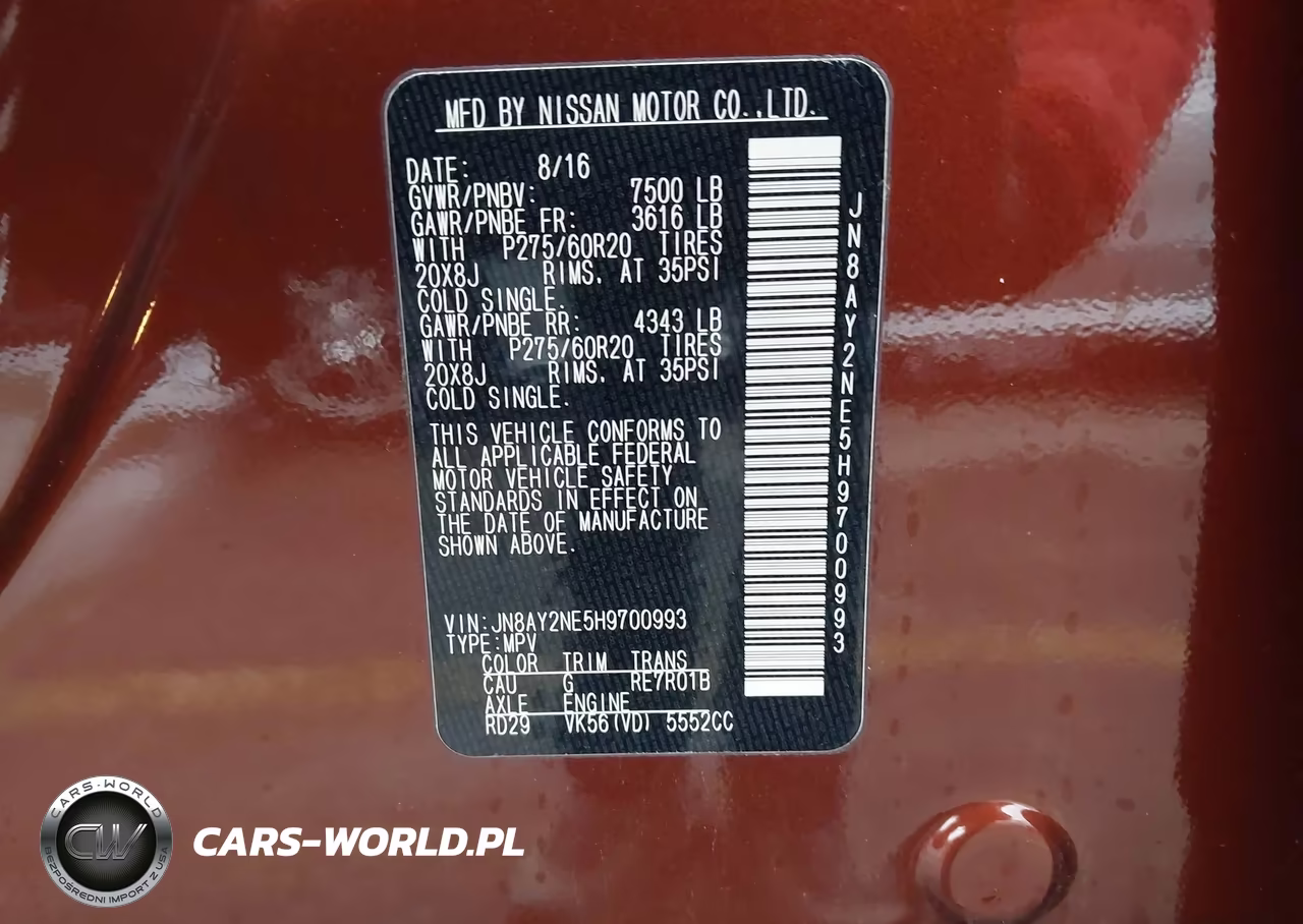 2017 Nissan Armada Platinum VIN:JN8AY2NE5H9700993 - 9