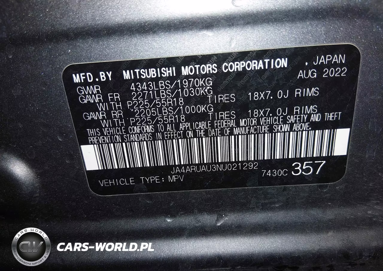 2022 Mitsubishi Outlander Sport 2.0 Le Awc VIN:JA4ARUAU3NU021292 - 9