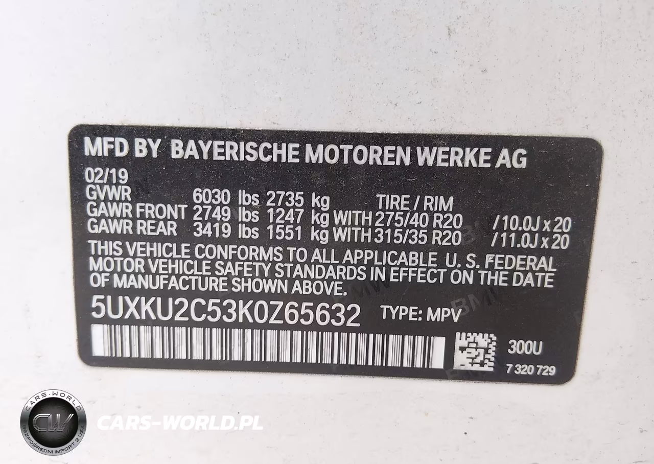 2019 BMW X6 xDrive35I VIN:5UXKU2C53K0Z65632 - 9