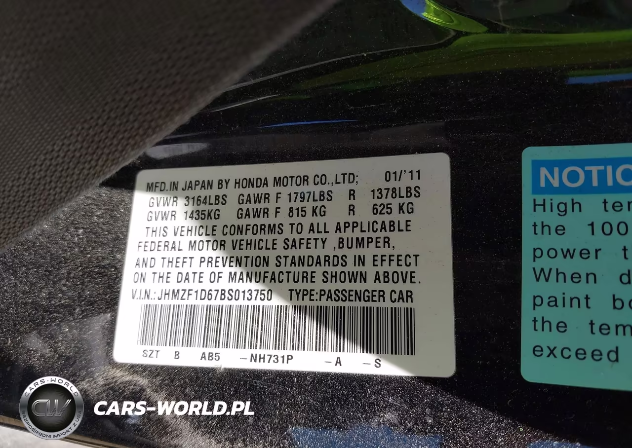 2011 Honda Cr-Z Ex VIN:JHMZF1D67BS013750 - 9