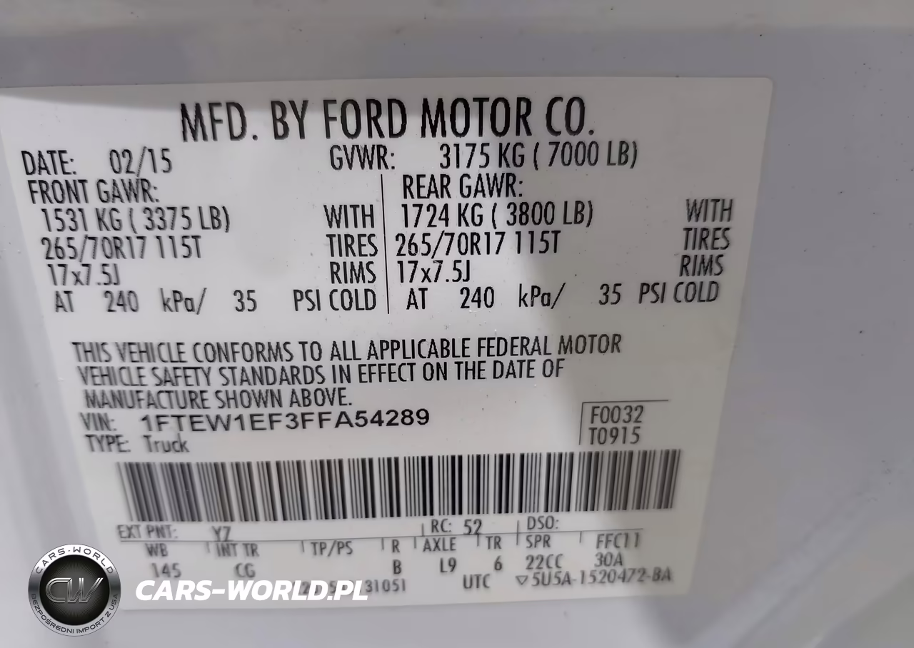 2015 Ford F-150 Xl VIN:1FTEW1EF3FFA54289 - 9