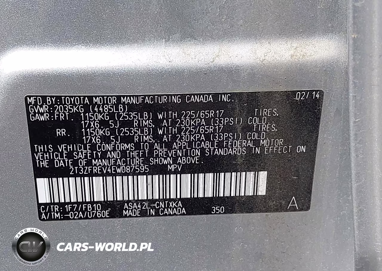 2014 Toyota Rav4 Le VIN:2T3ZFREV4EW087595 - 9