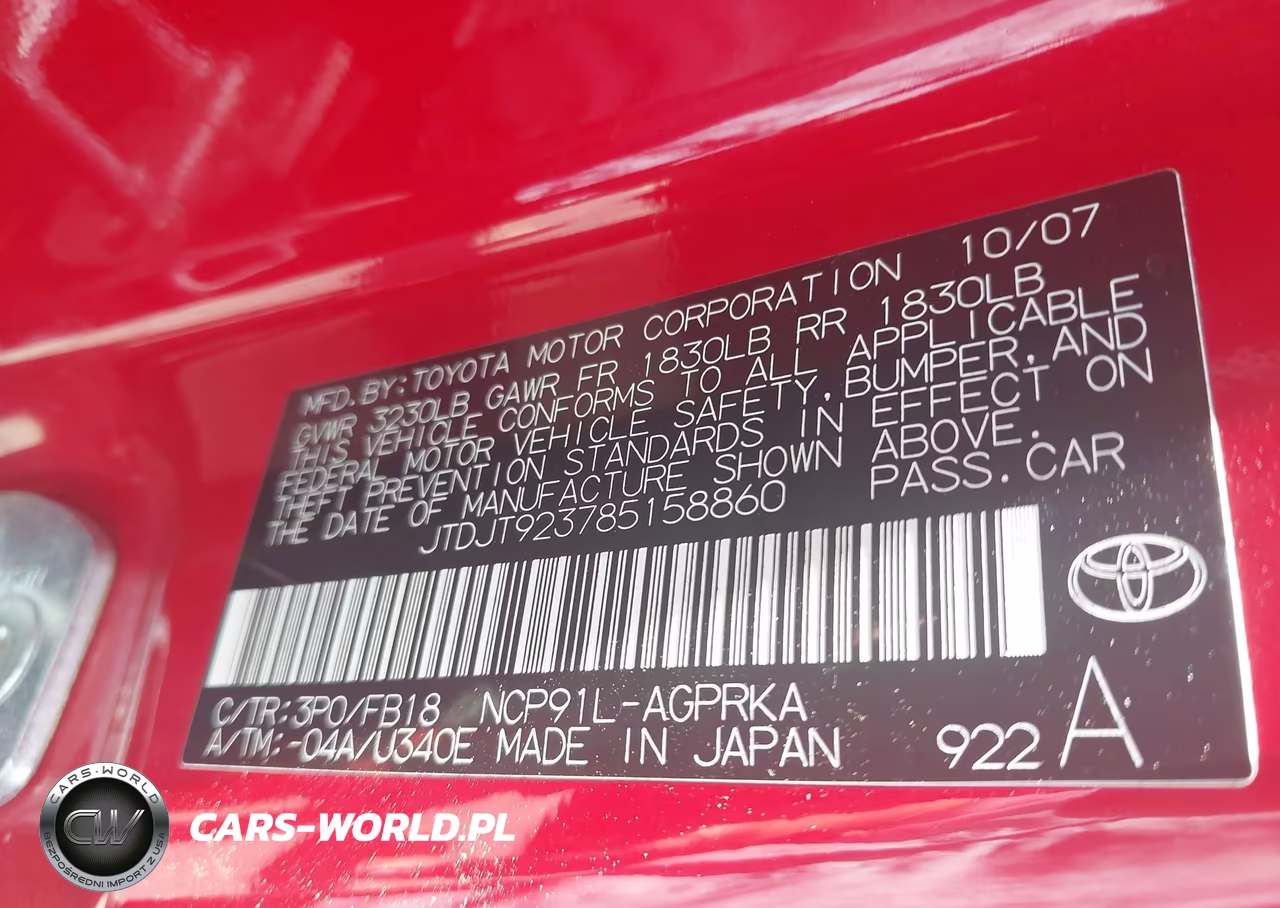 2008 Toyota Yaris VIN:JTDJT923785158860 - 9